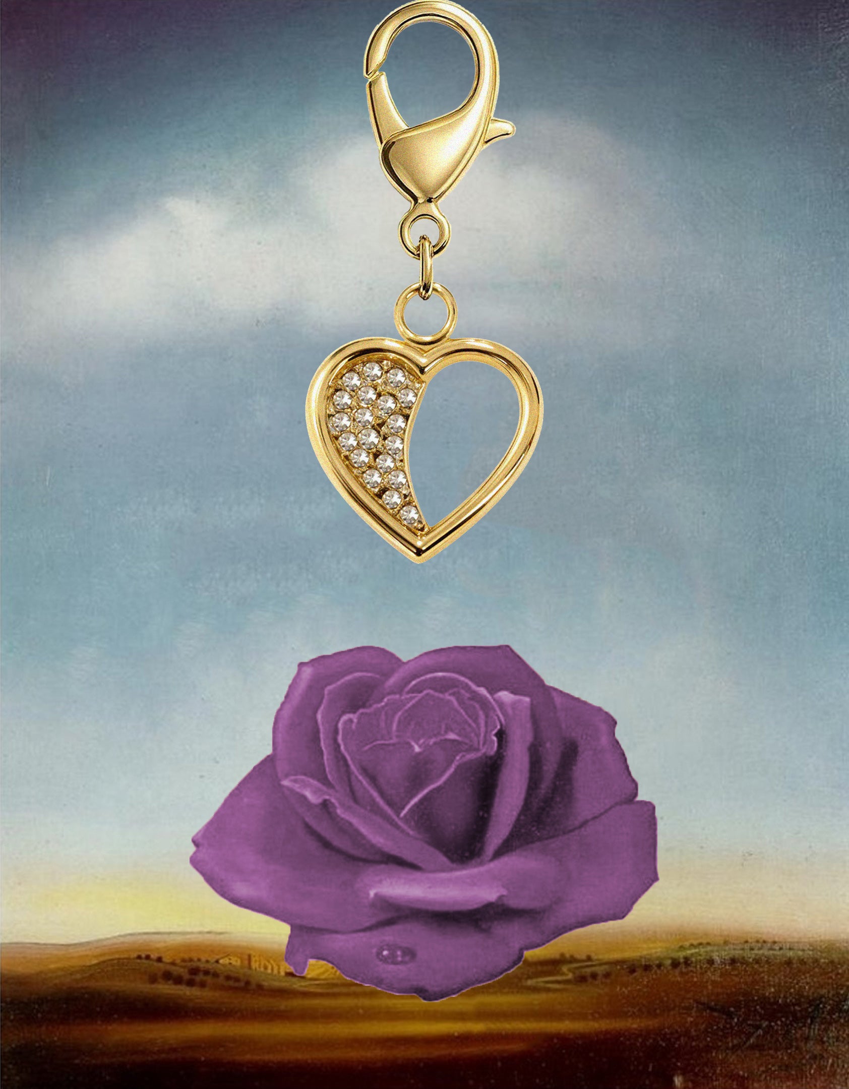 Parallel Hearts Gold Charm