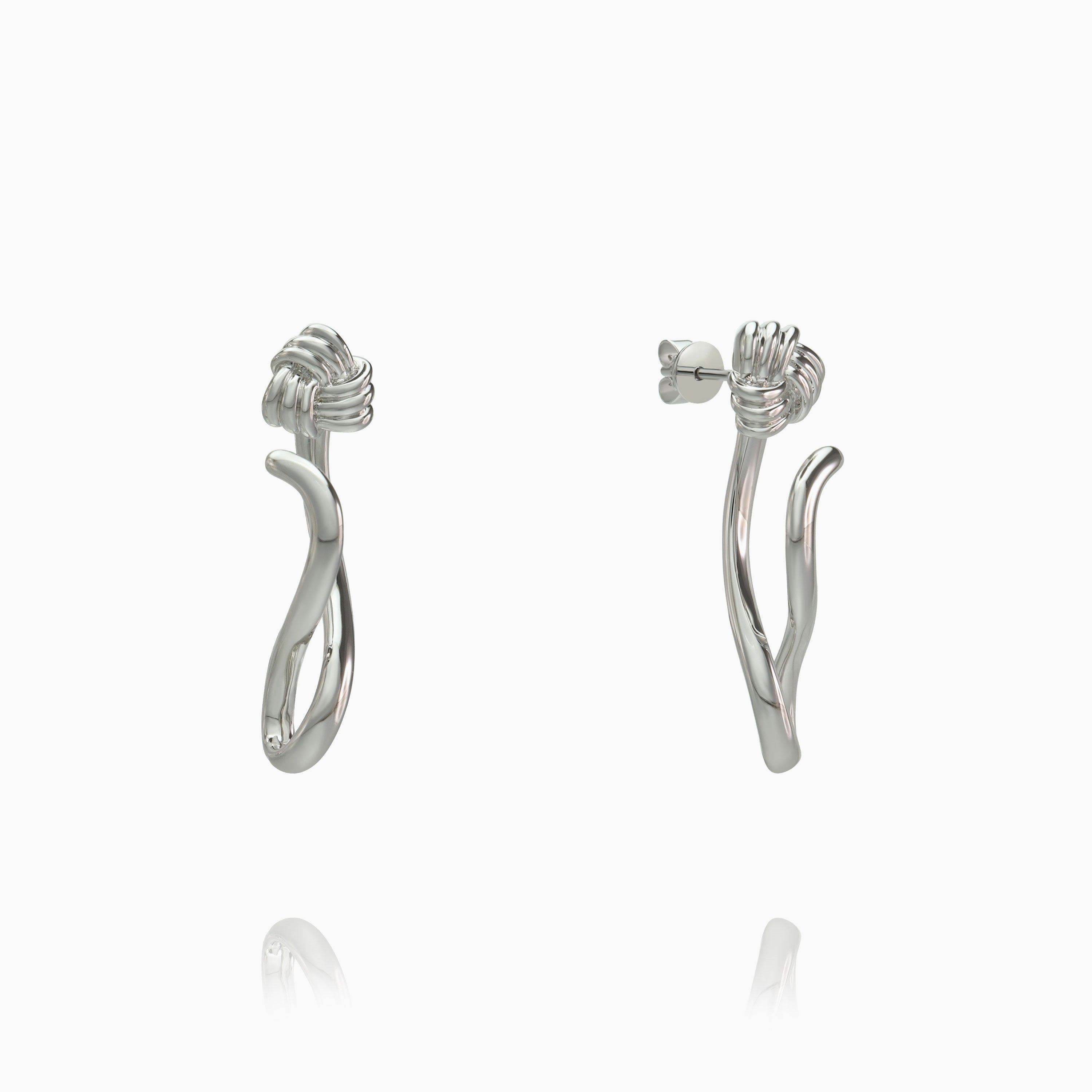 Silver Earring Knot